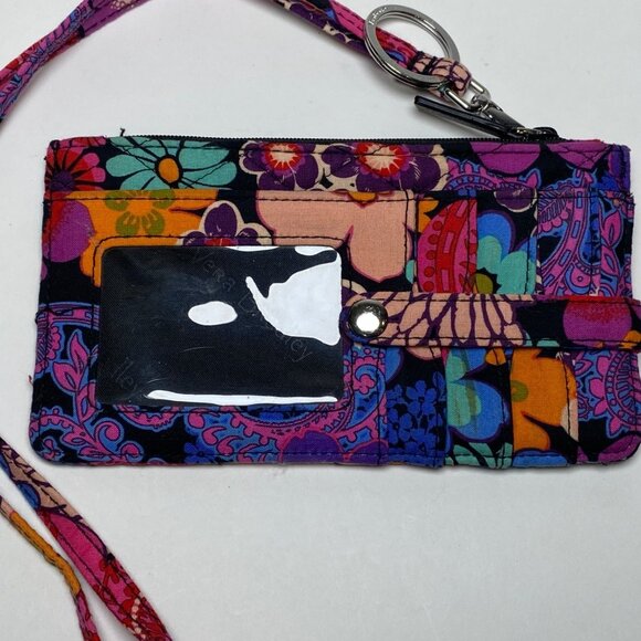 Vera Bradley Wristlet Clutch in Floral Fiesta Quilted Detachable Strap Colorful - Picture 2 of 5